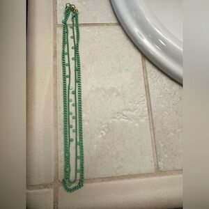 BAR By Alexa Rae Melania Clara Light Green 2 Piece Layered Detachable Necklace